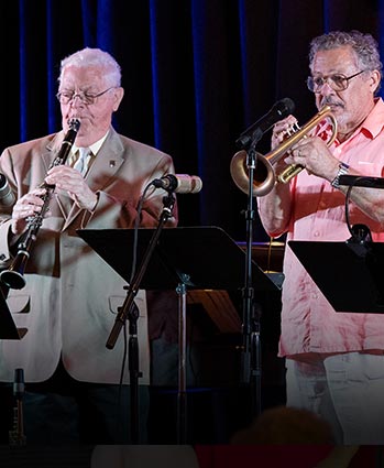 Bill Prince and Longineu Parsons at the Dixie to Swing Brunch concert